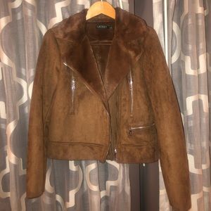 Brown suede Ralph Lauren moto jacket